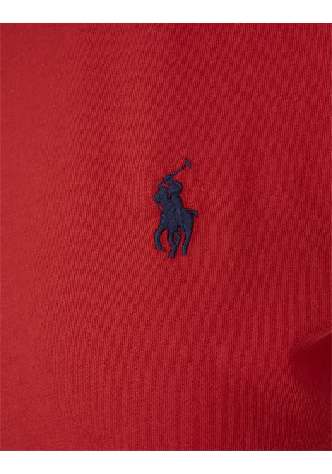 T-Shirt Rossa Con Pony a Contrasto RALPH LAUREN | 211-898698013