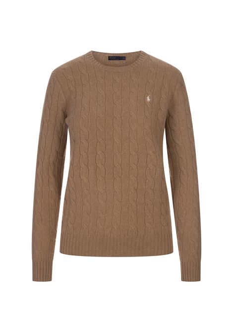 Camel M?l Collection Wool and Cashmere Braided Sweater RALPH LAUREN | 211-910421002