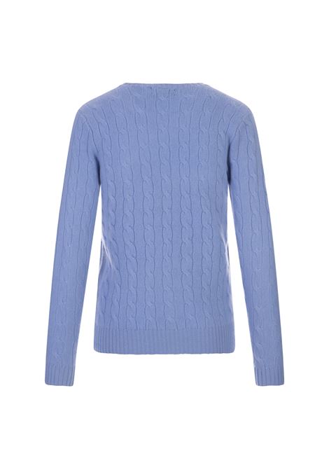 New Blue Litchfield Wool and Cashmere Braided Sweater RALPH LAUREN | 211-910421004