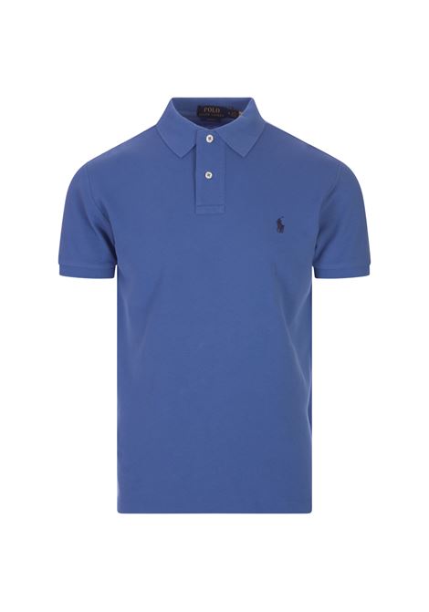 Blue Pique Polo Shirt With Pony RALPH LAUREN | 710-536856372