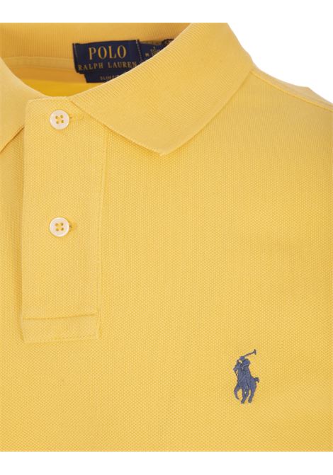 Yellow Pique Polo Shirt With Pony RALPH LAUREN | 710-536856375