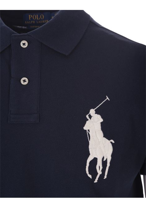 Navy Blue Polo Shirt With Big Pony and Nautical Graphics RALPH LAUREN | 710-910565001