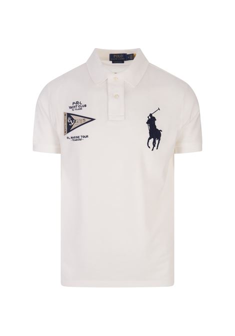 White Polo Shirt With Big Pony and Nautical Graphics RALPH LAUREN | 710-910565003