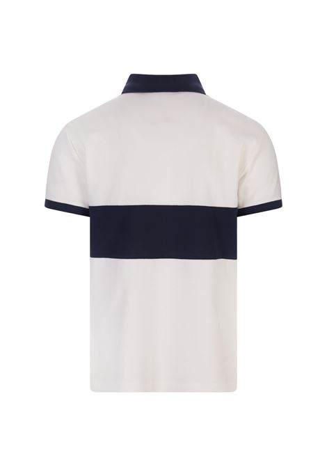 White and Navy Blue Polo Shirt With Big Pony and Nautical Graphics RALPH LAUREN | 710-910566001