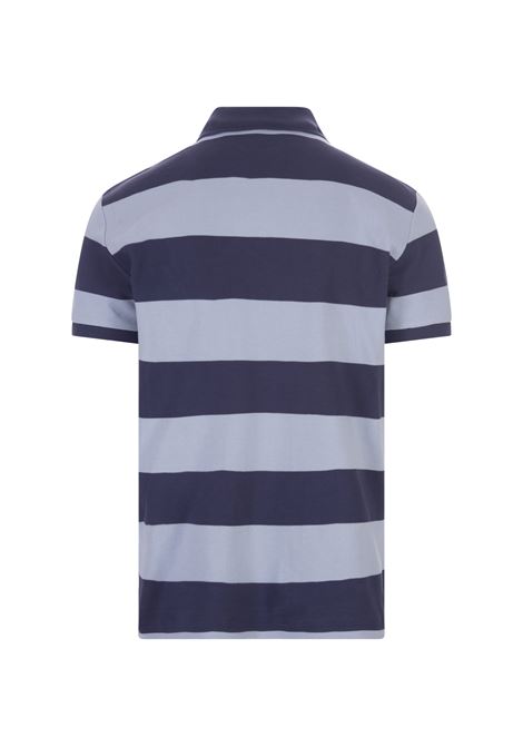 Blue Striped Polo Shirt With Big Pony and Nautical Graphics RALPH LAUREN | 710-910567001