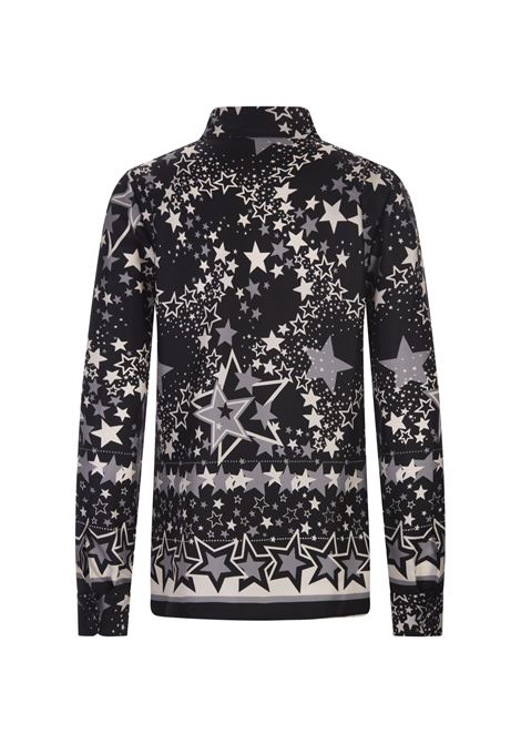 Black Shirt With Stars Explosion Print RED VALENTINO | 3R3ABL856UY0NO