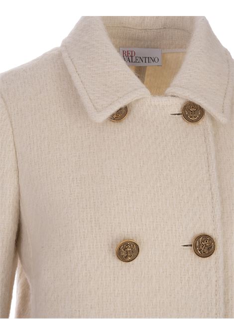White Double-Breasted Coat RED VALENTINO | 3R3CAA556V2031