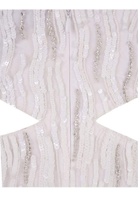 Beverly Sequin Feather Dress In White RETROFETE | PF23-7067WHT
