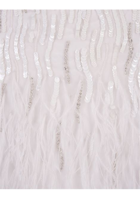 Abito Beverly Sequin Feather In Bianco RETROFETE | PF23-7067WHT