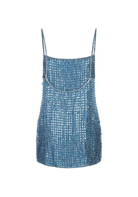 Aqua Blue Leona Crystal Dress RETROFETE | SS23-6418AQBL