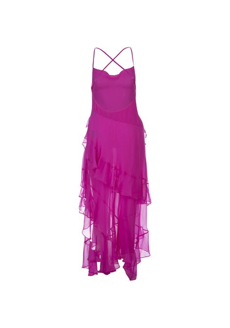 Neon Pink Fatima Silk Dress RETROFETE | SS23-6556NPNK