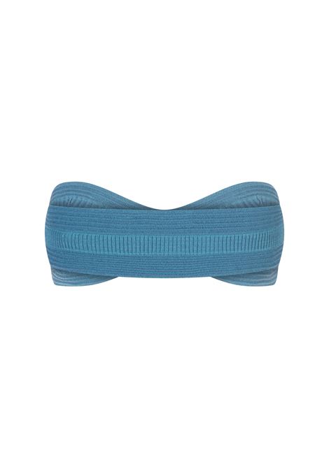Aqua Blue Capri Bandage Knit Bra RETROFETE | SS23-6930AQBL