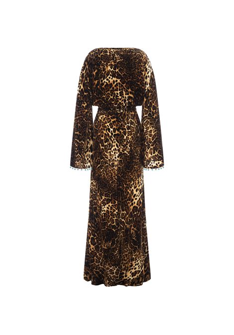 Leopard Print Long Dress With Embellishment ROBERTO CAVALLI | RKR124-FY05800504