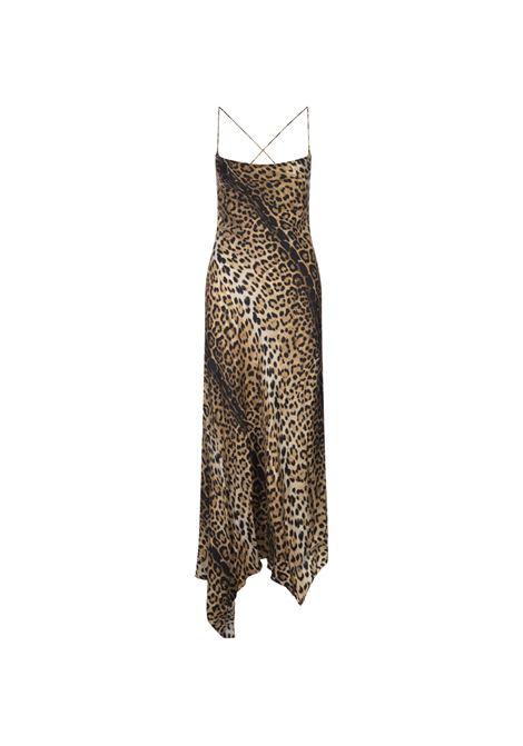 Leopard Print Dress With Asymmetrical Hem