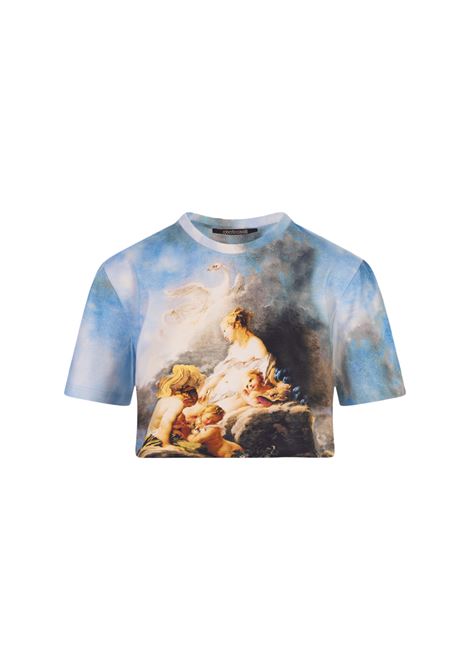 T-Shirt Crop Con Stampa ROBERTO CAVALLI | RYT600-3PG3809000