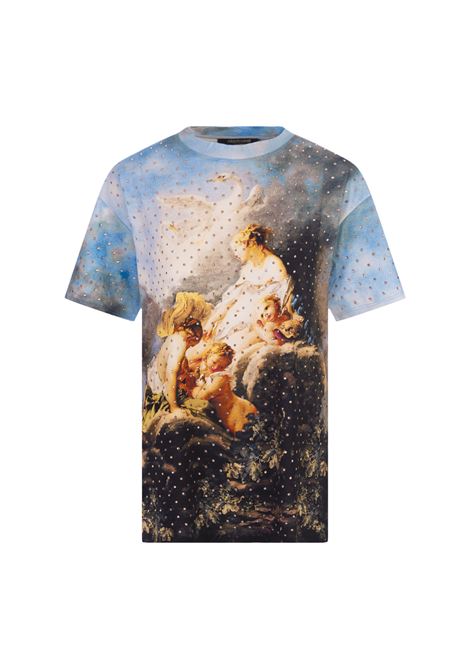 T-Shirt With Print and Crystals ROBERTO CAVALLI | RYT601-3PG3809000