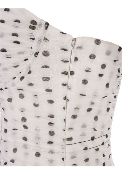 White Polka Dot Off Shoulder Mini Dress SELF PORTRAIT | PF23-014S-WMONOCHROME