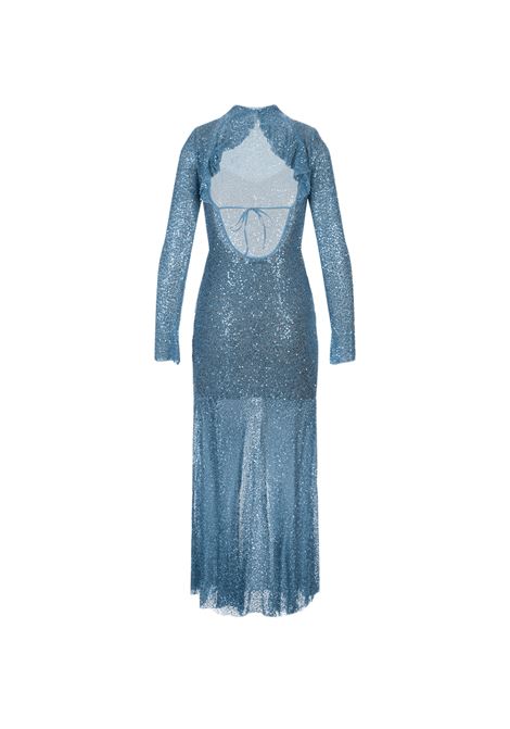 Turquoise Sequin Long Dress With Cut-Out SELF PORTRAIT | PF23-109X-BLBLUE