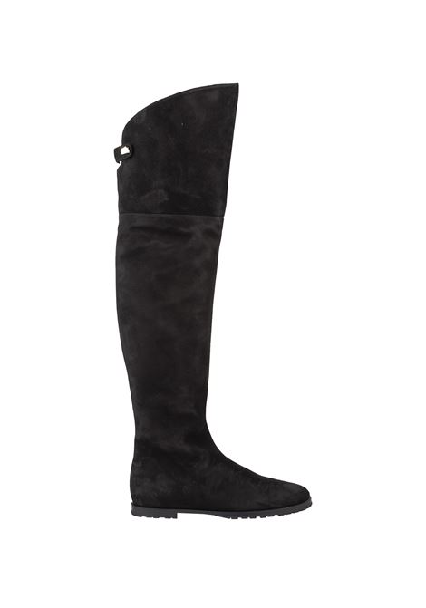 Stefania Over The Knee Black Suede Boots SKORPIOS | STEFANIABLACK