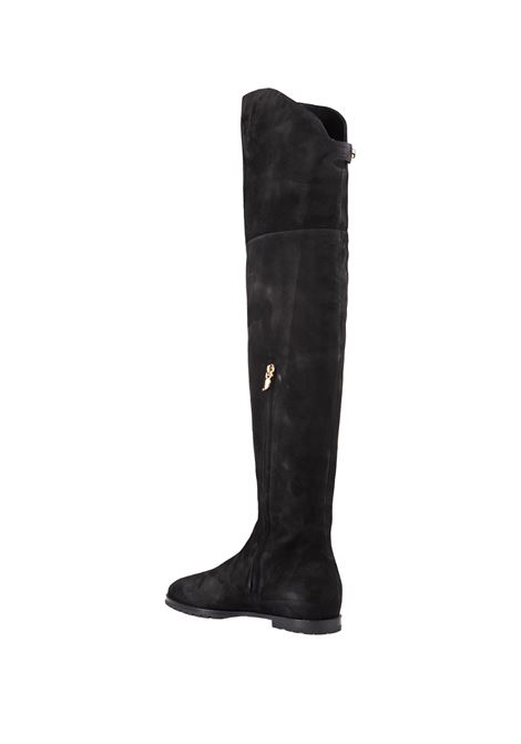 Stefania Over The Knee Black Suede Boots SKORPIOS | STEFANIABLACK