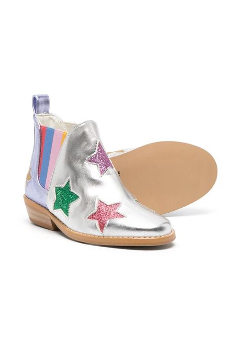 Metallic Star Ankle Boots In Silver STELLA MCCARTNEY KIDS | TT0D36-Z0706925