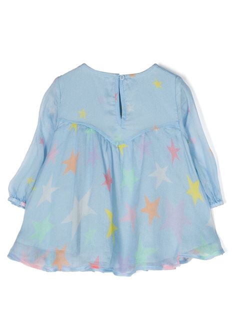 Light Blue Silk Dress with Star Print STELLA MCCARTNEY KIDS | TT1261-Z1533602MC