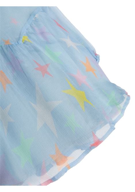 Light Blue Silk Dress with Star Print STELLA MCCARTNEY KIDS | TT1261-Z1533602MC