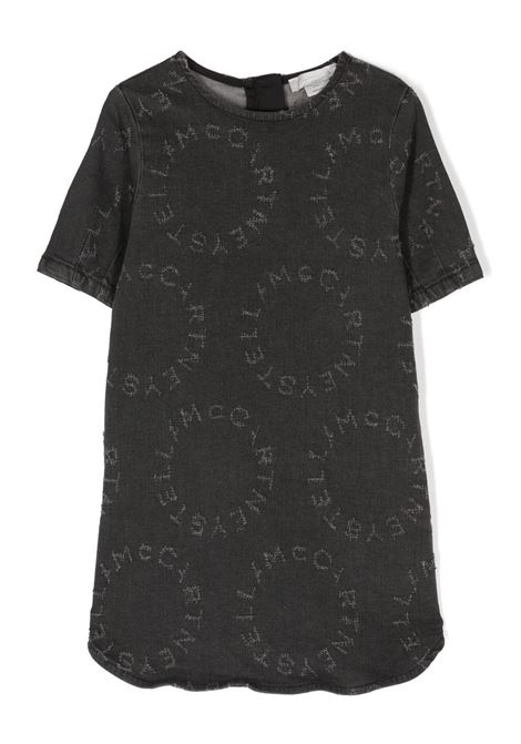 Black Maxi T-Shirt Dress with Circular Logo STELLA MCCARTNEY KIDS | TT1D11-Z0153930