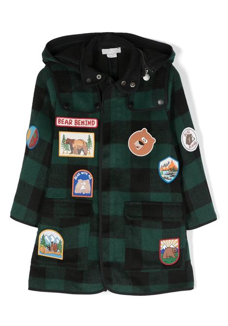 Black and Green Check Coat With Badges STELLA MCCARTNEY KIDS | TT2P50-Z1416999