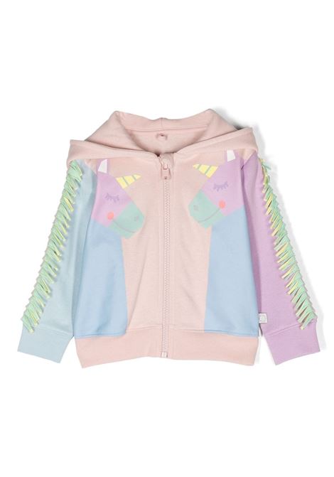 Pink Zip-Up Hoodie with Rainbow Unicorn STELLA MCCARTNEY KIDS | TT4090-Z0447505