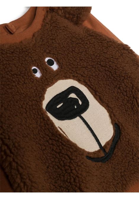 Brown Fleece Sweatshirt With Grizzly Bear STELLA MCCARTNEY KIDS | TT4570-Z0447316