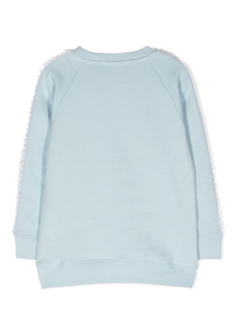 Light Blue Sweatshirt with Fringes and Cloud with Unicorn STELLA MCCARTNEY KIDS | TT4A70-Z0453602
