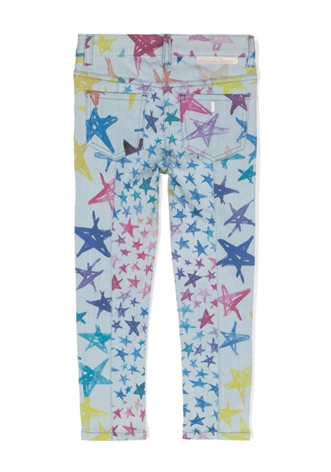 Blue Skinny Jeans with Multicolour Design Star Print STELLA MCCARTNEY KIDS | TT6D90-Z1341999MC
