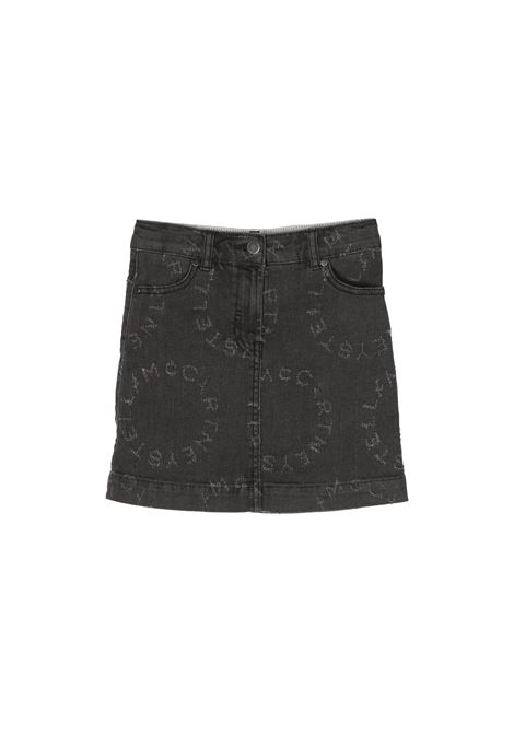 Black Mini Skirt with Circular Logo STELLA MCCARTNEY KIDS | TT7B11-Z0153930