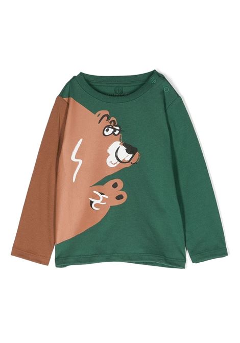 Green Sweatshirt With Grizzly Bear STELLA MCCARTNEY KIDS | TT8510-Z0434719