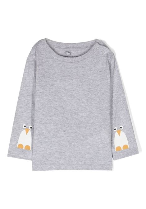T-Shirt a Maniche Lunghe Grigia Con Polsi Pinguino STELLA MCCARTNEY KIDS | TT8690-Z0434905