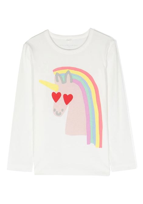 T-Shirt Bianca Con Unicorno Arcobaleno STELLA MCCARTNEY KIDS | TT8B00-Z0434101