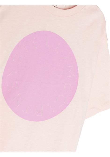 T-Shirt Rosa Con Logo Circolare STELLA MCCARTNEY KIDS | TT8B81-Z0434505