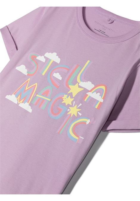 Lilac T-Shirt with MAGIC and STAR Lettering STELLA MCCARTNEY KIDS | TT8D51-Z0434516