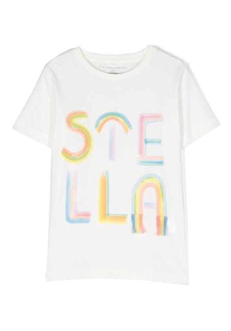 T-Shirt Bianca Con Logo Stella Arcobaleno STELLA MCCARTNEY KIDS | TT8D81-Z0434101