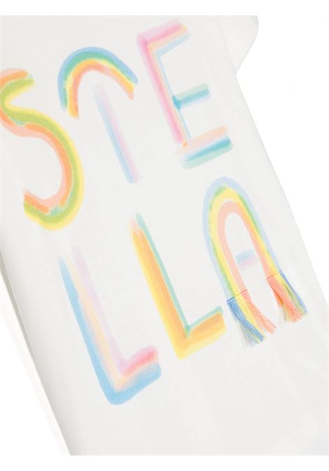 White T-Shirt With Rainbow Stella Logo STELLA MCCARTNEY KIDS | TT8D81-Z0434101