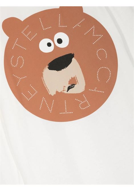 T-Shirt a Maniche Lunghe Bianca Con Orso e Logo STELLA MCCARTNEY KIDS | TT8P50-Z0434101