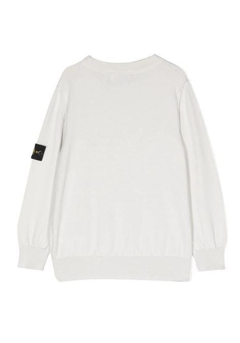 Pearl Grey Shaved Cotton Sweater STONE ISLAND JUNIOR | 7816501A4V0061