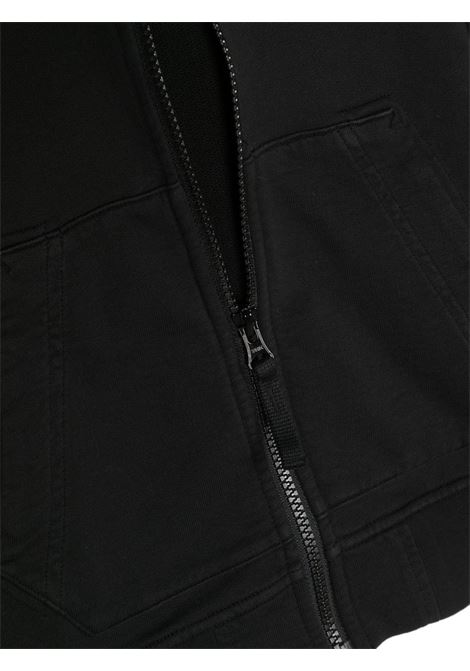 Black Zipped Hoodie With Logo STONE ISLAND JUNIOR | 781660740V0029