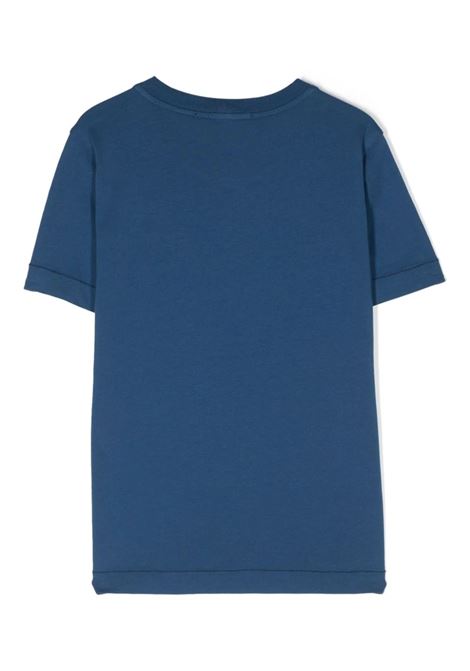 T-Shirt Bluette Con Patch Logo STONE ISLAND JUNIOR | 791620147V0022
