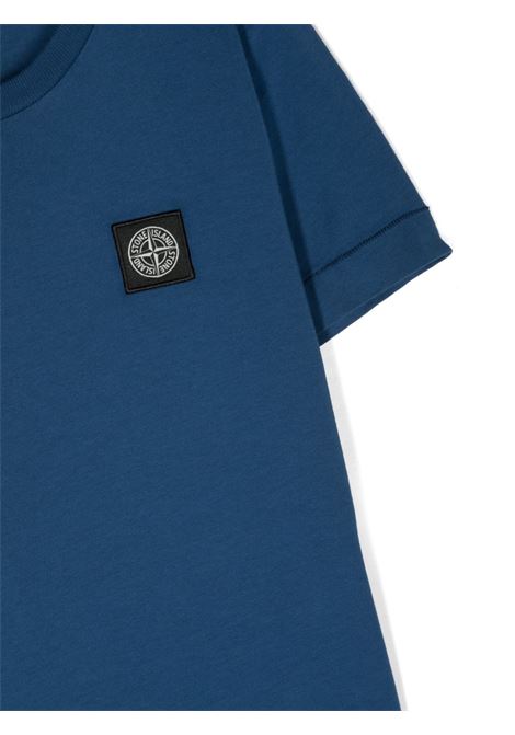 Bluette T-Shirt With Logo Patch STONE ISLAND JUNIOR | 791620147V0022