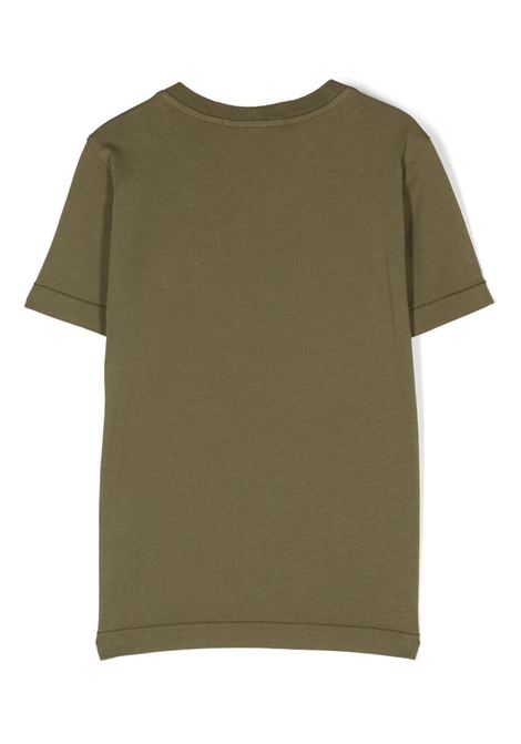 Military Green T-Shirt With Logo Patch STONE ISLAND JUNIOR | 791620147V0054