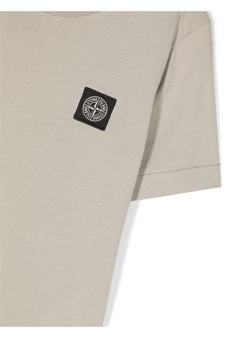 Dove Grey T-Shirt With Logo Patch STONE ISLAND JUNIOR | 791620147V0092
