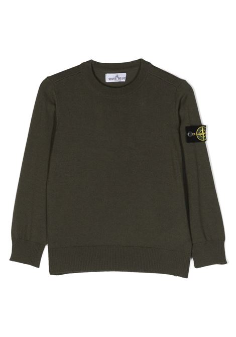 Military Green Pure Virgin Wool Sweater STONE ISLAND JUNIOR | 7916509C4V0054