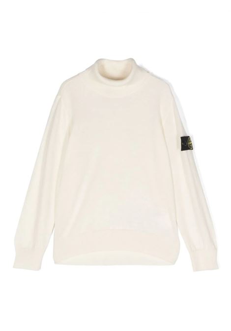 White Wool Turtleneck Sweater STONE ISLAND JUNIOR | 7916517C4V0093